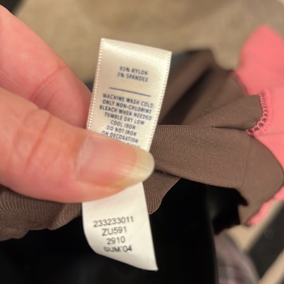 OLD NAVY 🏖️ LK NW PINK/BROWN TROPICAL RASH GUARD SWIM SURF SHIRT TOP Women’s XXL - Picture 7 of 7